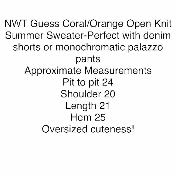 Guess Sweater Top Hot Coral Size Large Dolman Short Sleeve Oversized Size Large - Picture 9 of 15